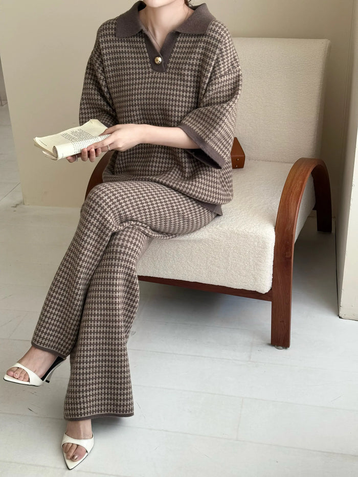 New In '25 - Sira Knit Detail Suit Dark Mouse - second image