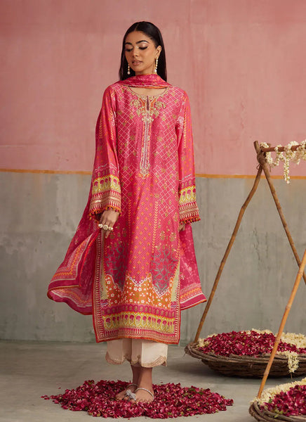 Mayna Festive Prints '25 - Selin Crimson Shirt And Dupatta