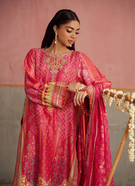 Mayna Festive Prints '25 - Selin Crimson Shirt And Dupatta