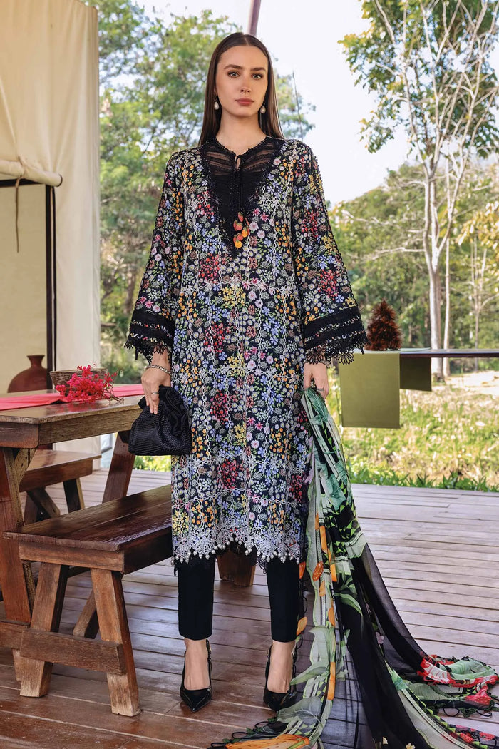 M-prints '26 - 3 Piece Unstitched Embroidered Lawn Suit | Mpt-2914-b