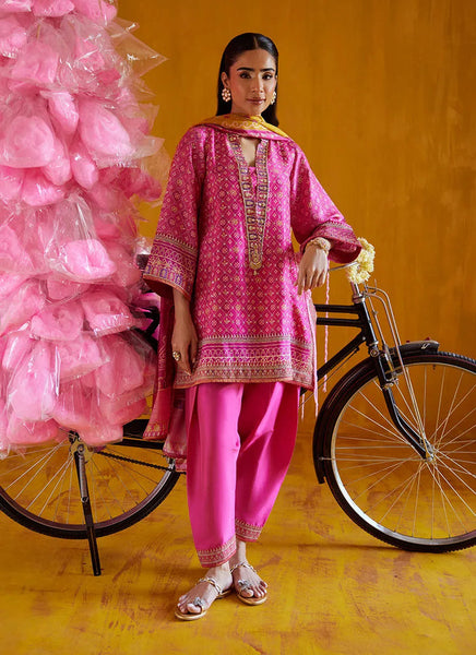 Mayna Festive Prints '25 - Nazli Hot Pink Shirt And Dupatta