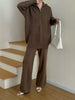 New In '25 - Lolo Knit Detail Suit Brown