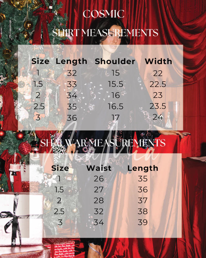 Size Chart for Winter Wonderland '25 - Cosmic