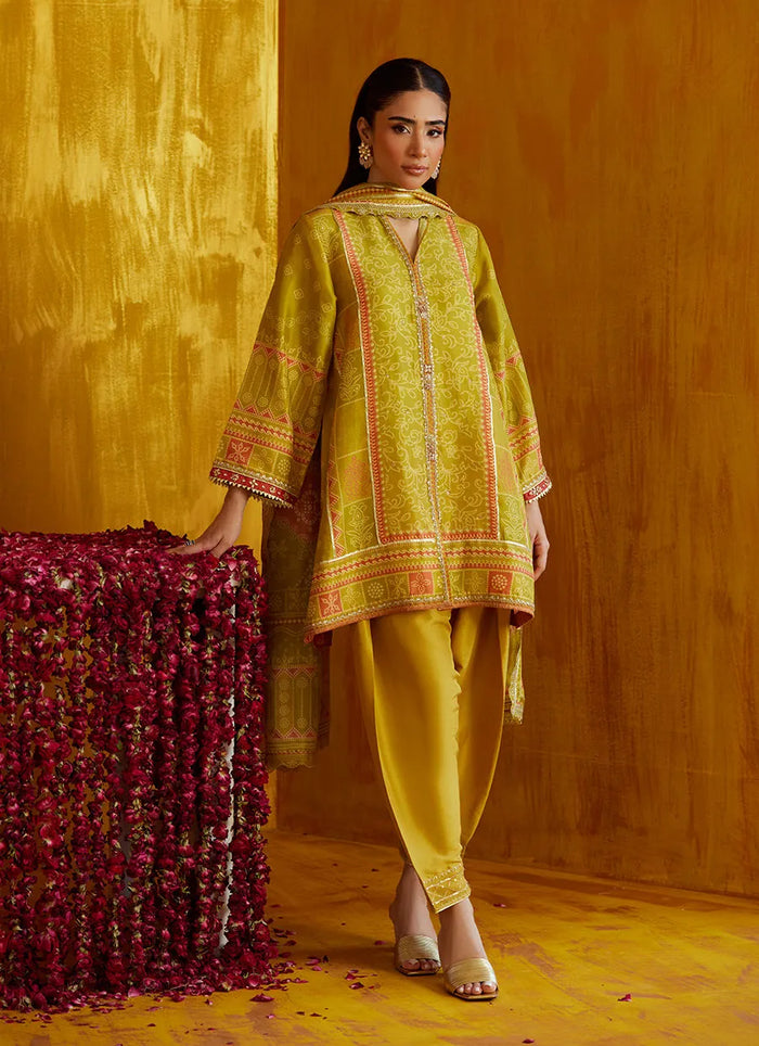 Mayna Festive Prints '25 - Nevada Kiwi Shirt And Dupatta