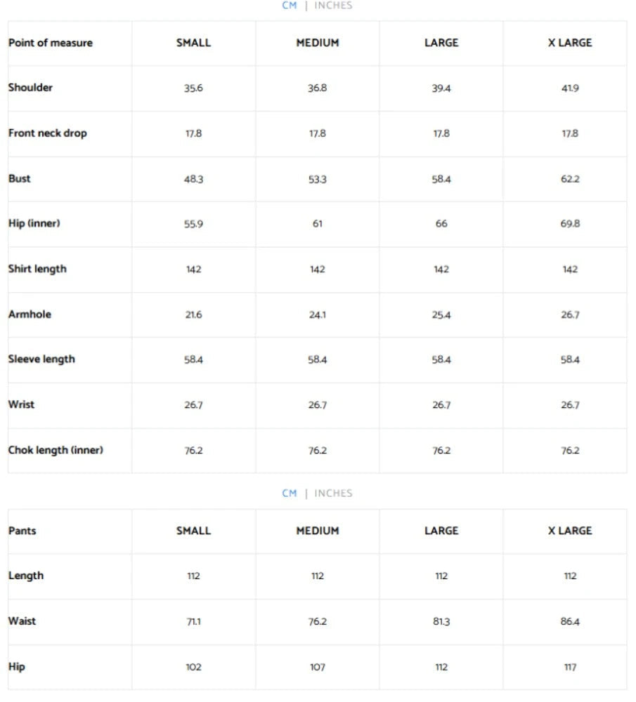 Size Chart for Laavni '25 - Selin