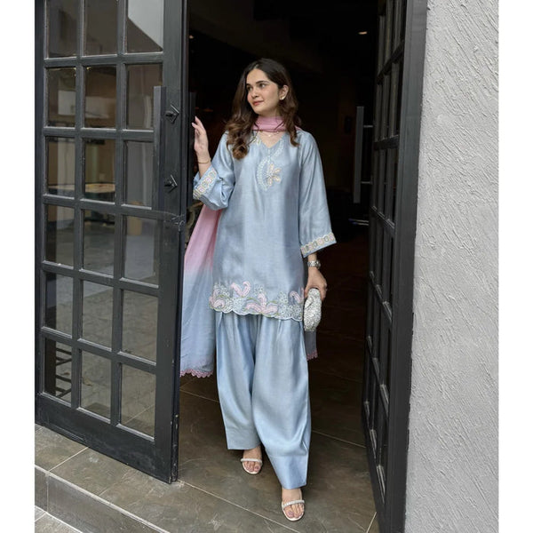 Occasion Wear '25 - PERIWINKLE FULL SET