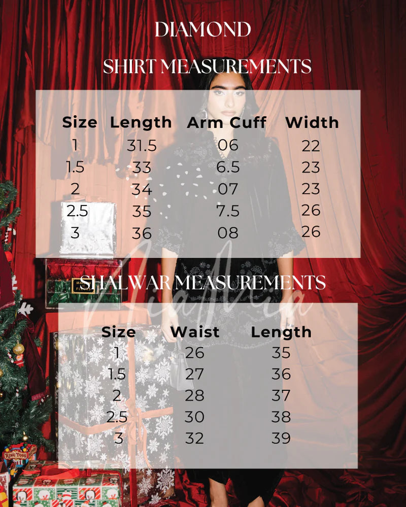 Size Chart for Winter Wonderland '25 - Diamond