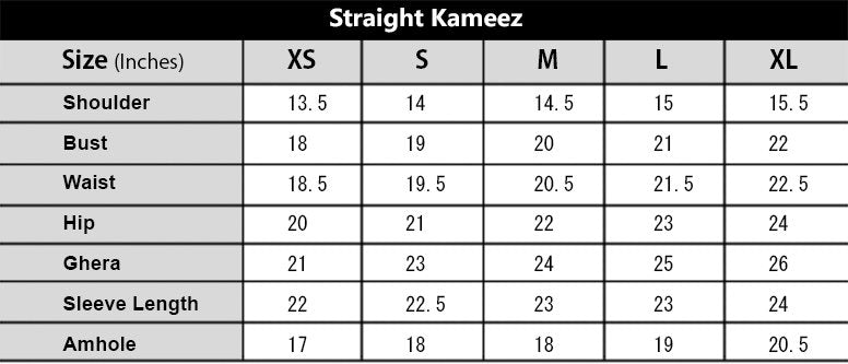 Size Chart for Saree '25 - Gordon