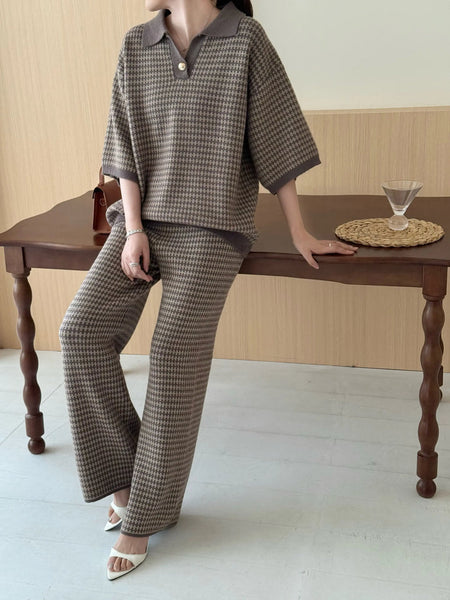 New In '25 - Sira Knit Detail Suit Dark Mouse