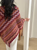New In '25 - Kai Zig Zag Chevron Knitted Cape
