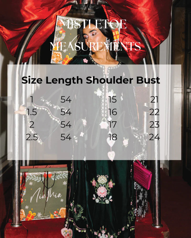 Size Chart for Winter Wonderland '25 - Mistletoe
