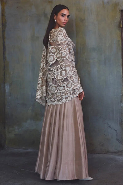 Diffusion '26 - Coffee Beige Raw Silk Anarkali Set