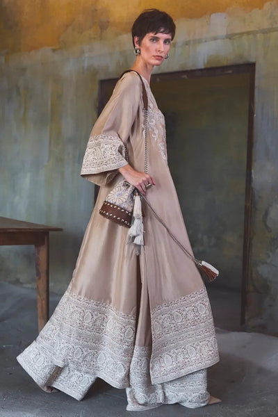 Diffusion '26 - Coffee Beige Tilla-thread Embroidery Kurta Set