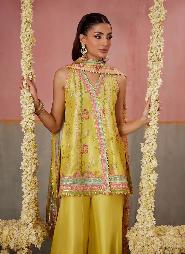 Mayna Festive Prints '25 - Zaria Kiwi Shirt And Dupatta - second image