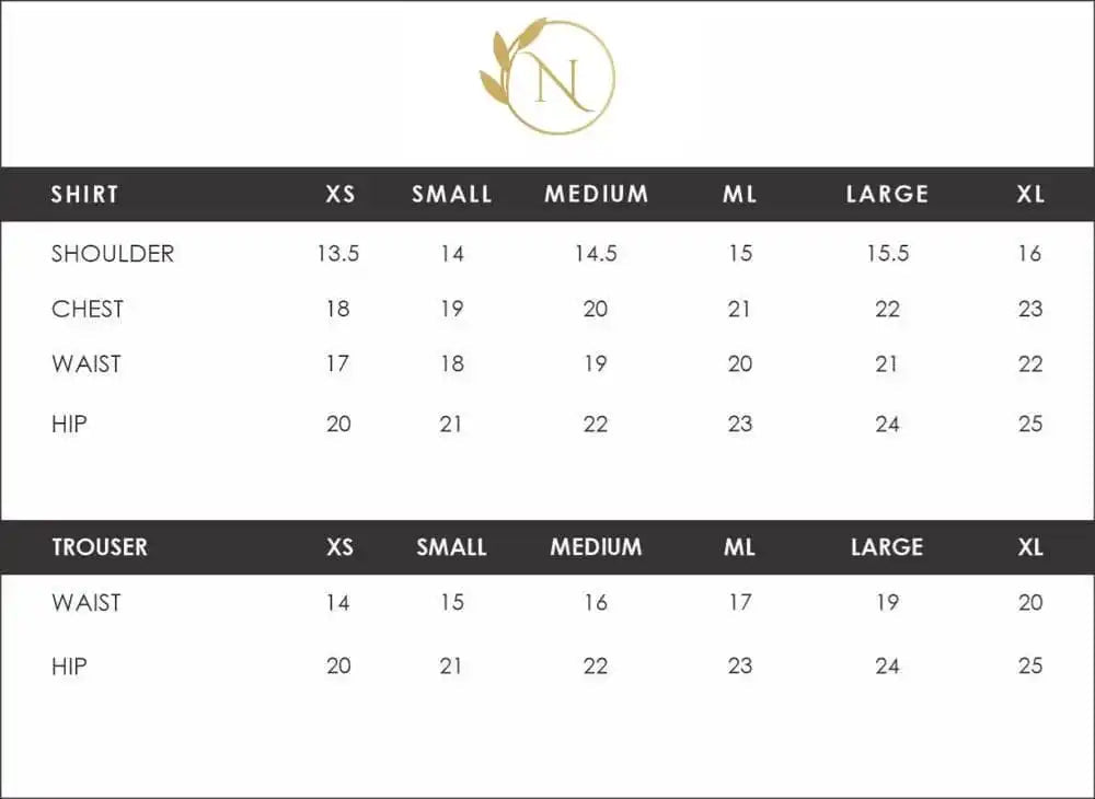 Size Chart for Luxury Lawn '26 - Unstitched Luxury Lawn Suit | L261-003-CV