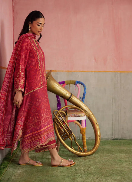 Mayna Festive Prints '25 - Inuki Maroon Shirt And Dupatta