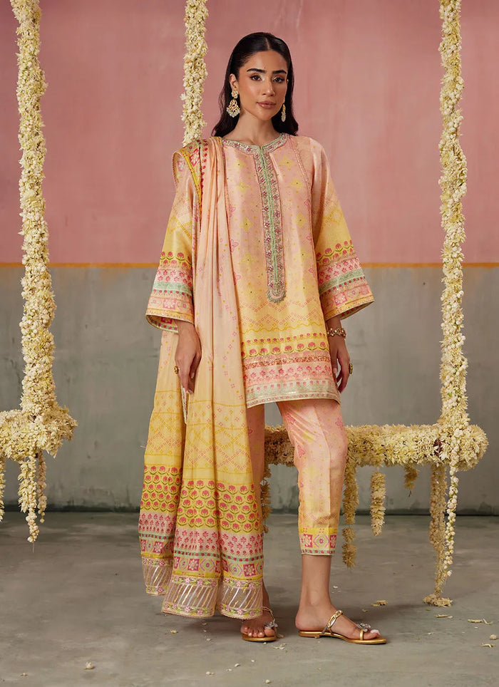 Mayna Festive Prints '25 - Livvy Ombre Shirt And Dupatta