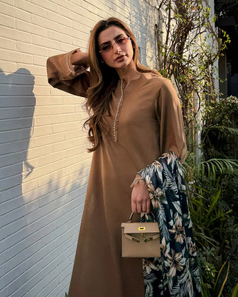 Taupe Embroided Thread Set | LIRA