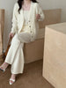 New In '25 - Tina White Detail Three Piece Knit Suit