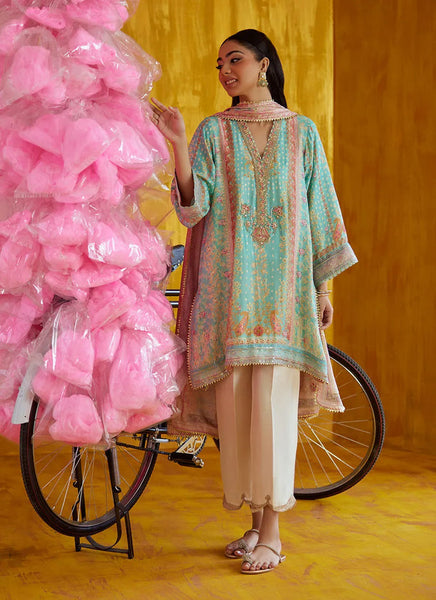 Mayna Festive Prints '25 - Juni Aqua Shirt And Dupatta