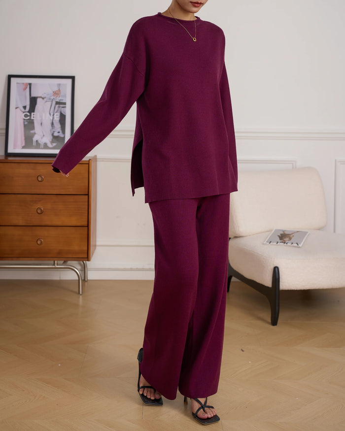 New In '25 - Mili Knit Suit Burgundy - second image