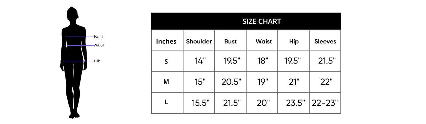 Size Chart for Festive block prints '25 - Mastani