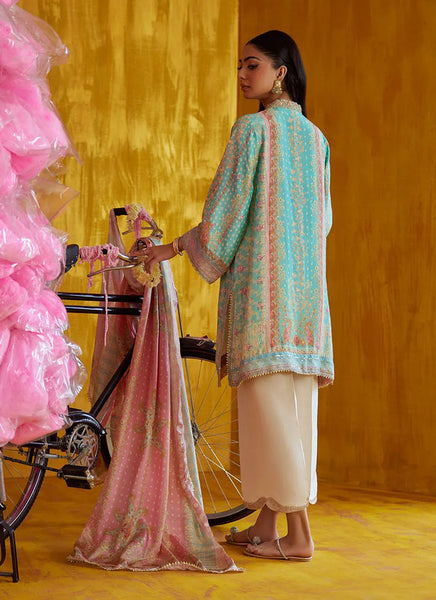 Mayna Festive Prints '25 - Juni Aqua Shirt And Dupatta