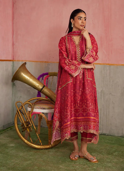 Mayna Festive Prints '25 - Inuki Maroon Shirt And Dupatta