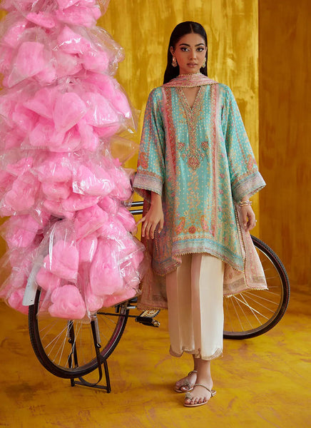 Mayna Festive Prints '25 - Juni Aqua Shirt And Dupatta