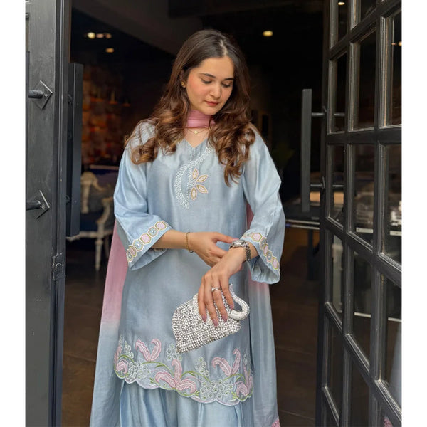 Occasion Wear '25 - PERIWINKLE FULL SET