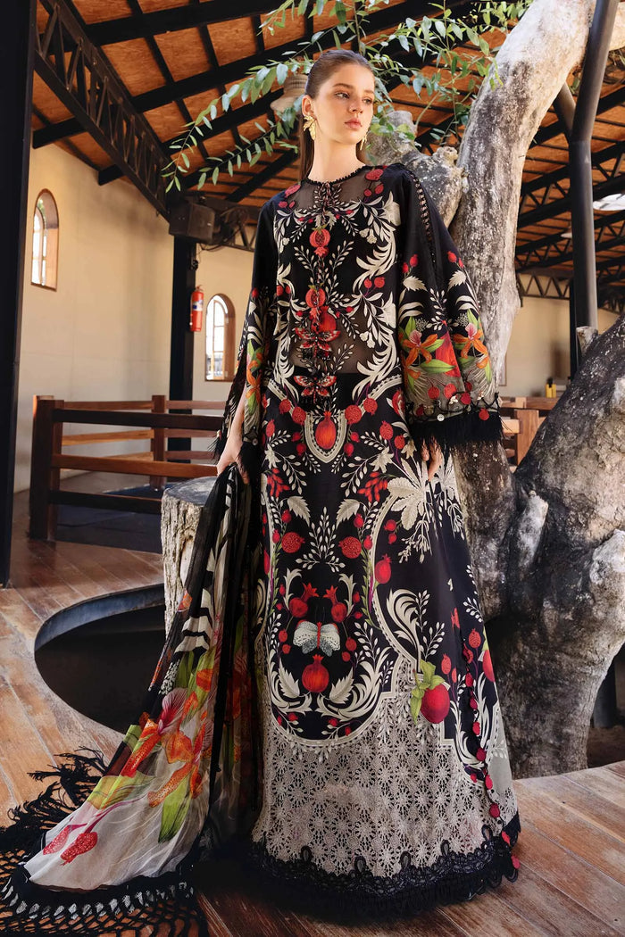 M-prints '26 - 3 Piece Unstitched Embroidered Lawn Suit | Mpt-2912-b