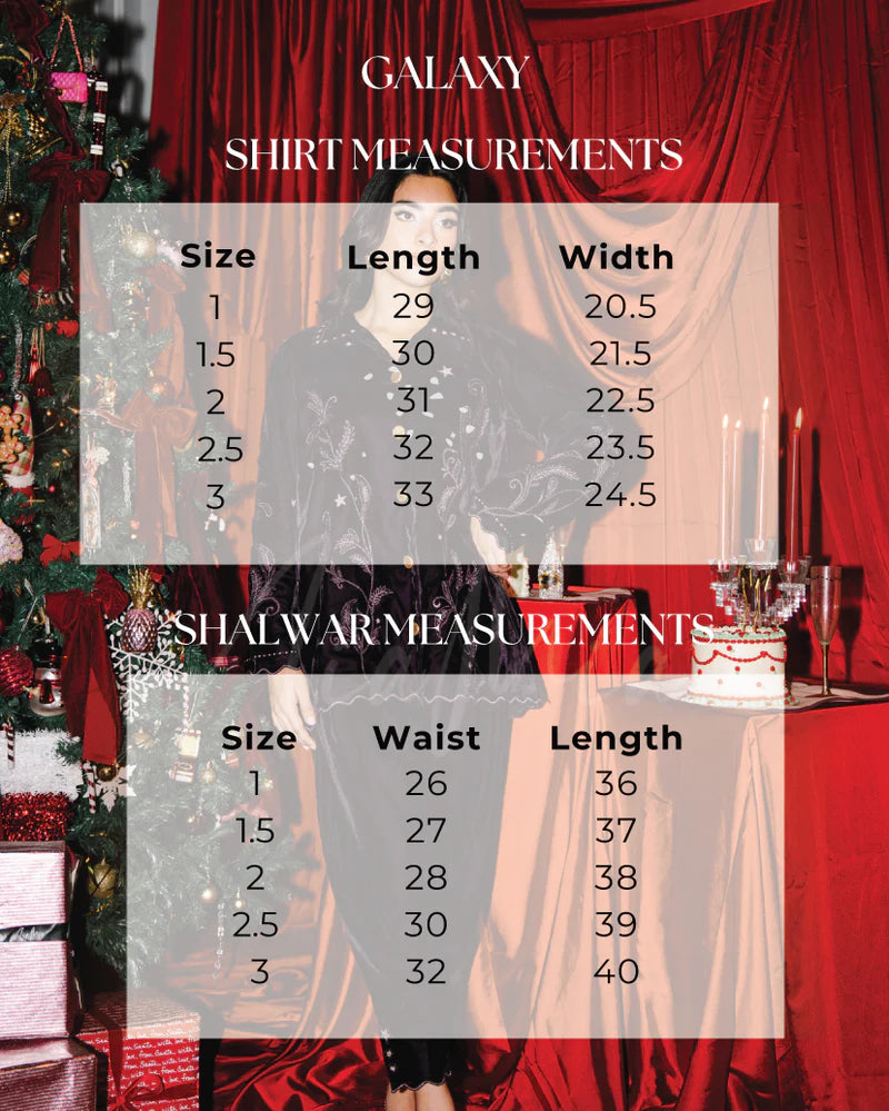 Size Chart for Winter Wonderland '25 - Galaxy