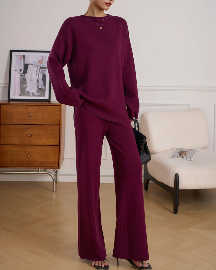 New In '25 - Mili Knit Suit Burgundy