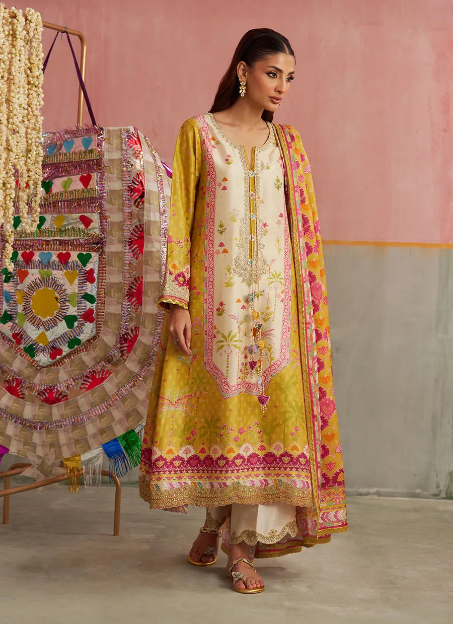 Mayna Festive Prints '25 - Arabella Kiwi Shirt And Dupatta - second image