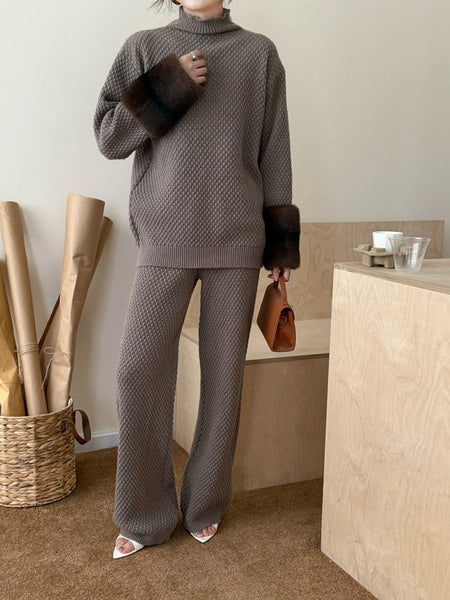 New In '25 - Gigi FUR Cuff Knit Suit