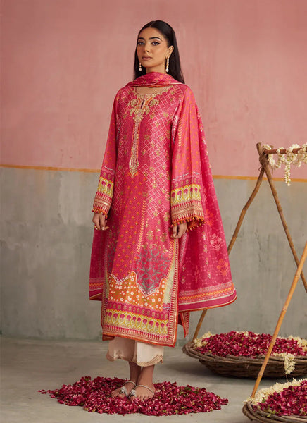 Mayna Festive Prints '25 - Selin Crimson Shirt And Dupatta