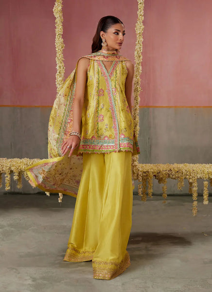 Mayna Festive Prints '25 - Zaria Kiwi Shirt And Dupatta