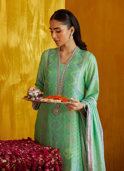 Mayna Festive Prints '25 - Arina Aqua Shirt And Dupatta