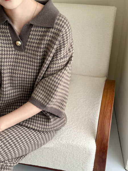 New In '25 - Sira Knit Detail Suit Dark Mouse