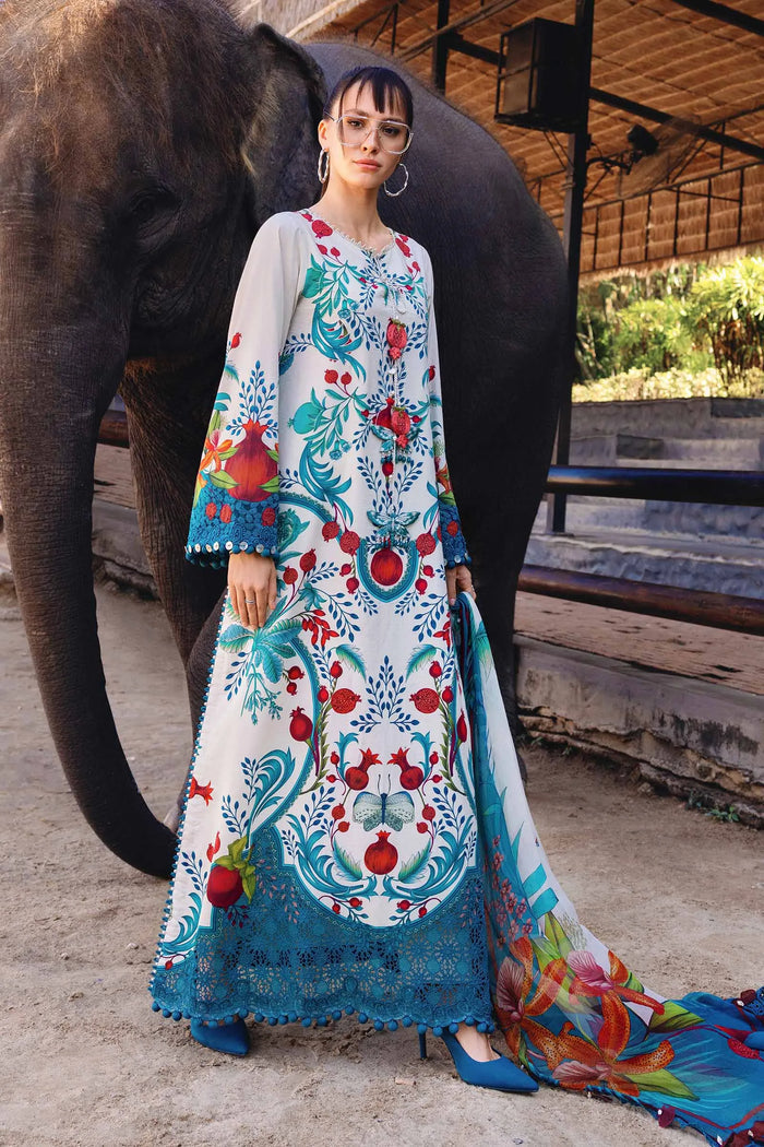 M-prints '26 - 3 Piece Unstitched Embroidered Lawn Suit | Mpt-2912-a