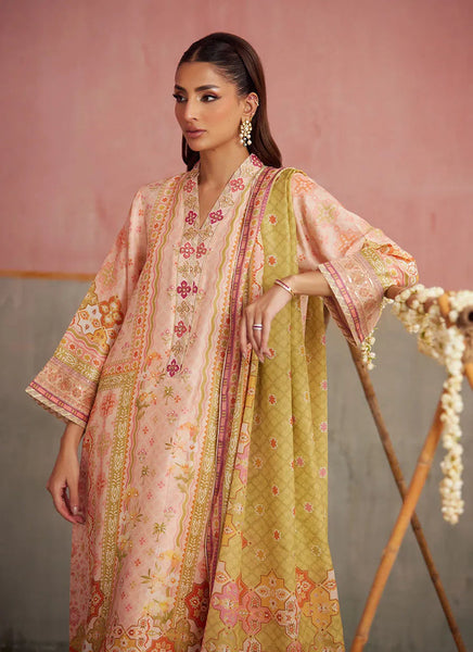 Mayna Festive Prints '25 - Eda Apricot Shirt And Dupatta