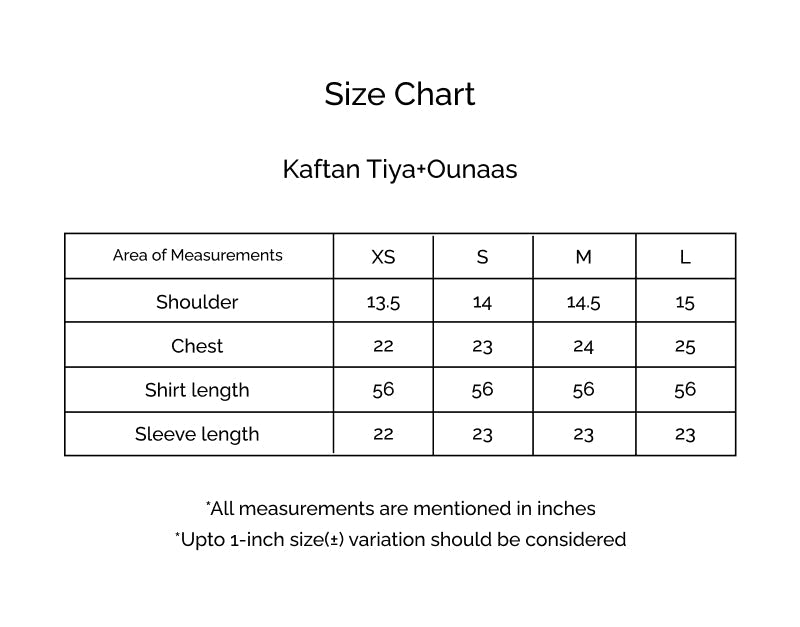 Size Chart for Ramadan Edit '26 - Fifi Sky Blue