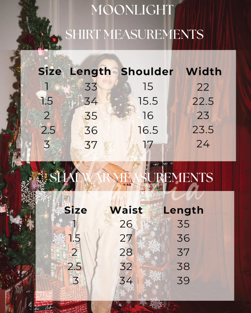 Size Chart for Winter Wonderland '25 - Moonlight