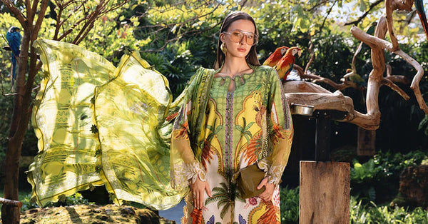 M-prints '26 - 3 Piece Unstitched Embroidered Lawn Suit | Mpt-2905-b