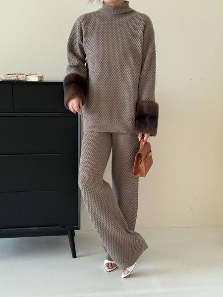 New In '25 - Gigi FUR Cuff Knit Suit