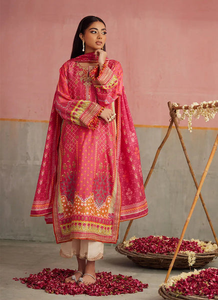 Mayna Festive Prints '25 - Selin Crimson Shirt And Dupatta