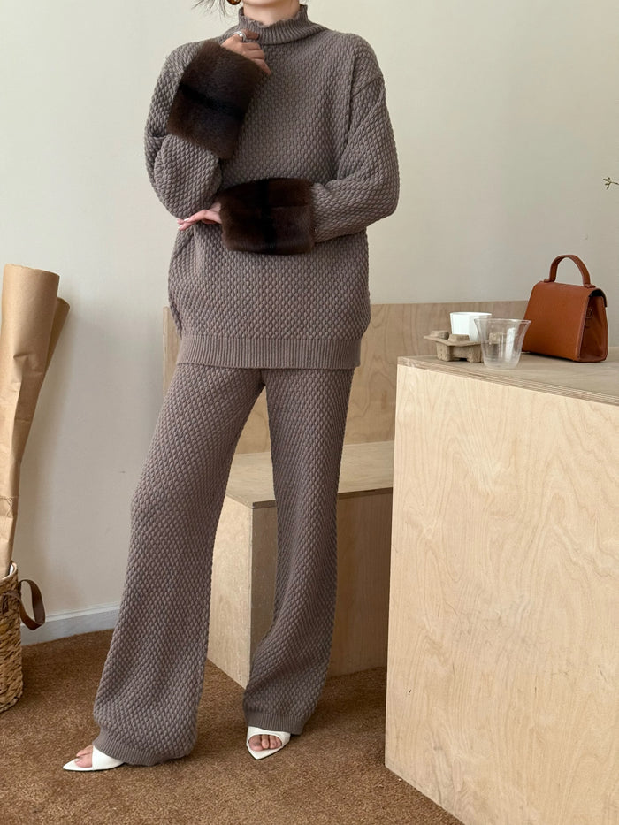 New In '25 - Gigi FUR Cuff Knit Suit - second image
