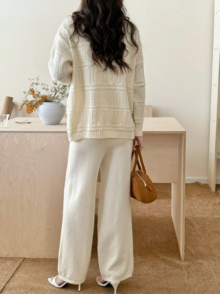New In '25 - Tina White Detail Three Piece Knit Suit