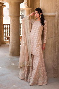 ZAAIN rose gold sharara set