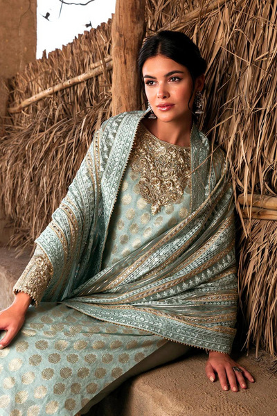 SAAHI mint blue kurta pant set